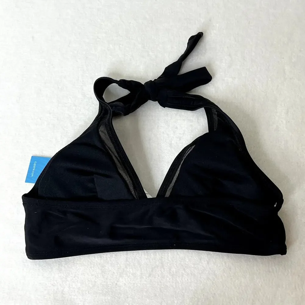Cupshe Black Mesh Halter Bikini